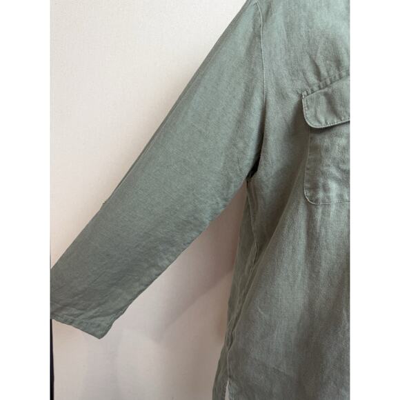 Company Ellen Tracy Green Tunic Lace Up Sz L Casual Classic Work Office - Picture 3 of 5